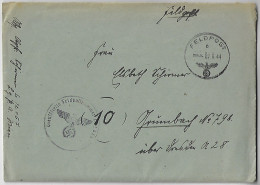 Germany 1944 Feldpost Cover Different Cancel Eagle Swastika Numbered L12057 3rd Company Air Intelligence Operations Dept - Feldpost World War II