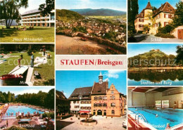 72995632 Staufen Breisgau Stadtsee Burg Haus Muenstertal Sportbad Marktplatz Tei - Autres & Non Classés