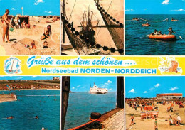 72993834 Norden Norddeich Ostfriesland Strand Faehre Fischkutter Freibad Norden  - Other & Unclassified