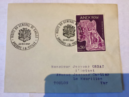 Voyage Général De Gaulle - Andorre 10.1967 - Cartas & Documentos