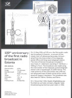 Delcampe - 100th Anniv Of The First Radio Broadcast In Estonia 2024 Stamp Presemtation Card (eng) Mi 1106 - Télécom