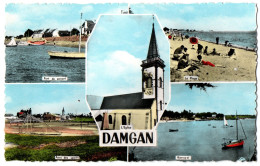 CPSM PF 56 - DAMGAN (Morbihan) - Multivues (port, Plage Parc, Kervoyal) - Damgan