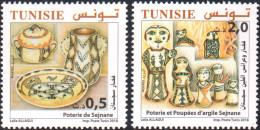2018- Tunisie - Poterie Et Poupées D’argile De Sejnane - Série Complète  -  2V -  +  Bloc Perforé - MNH ***** - Tunisia (1956-...)