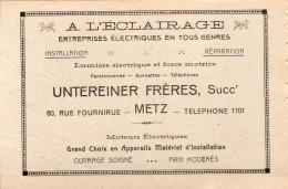 Metz - Untereiner Frères - Rue Fournirue - Entreprise électrique ... - Werbung