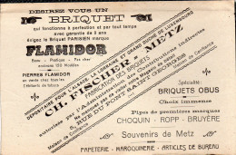 Metz - Fischer , Fabrication De Briquets , Rue Du Pont-st-georges - Flamidor - Publicités