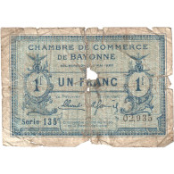 France, Bayonne, 1 Franc, 1920, AB, Pirot:21-67 - Cámara De Comercio