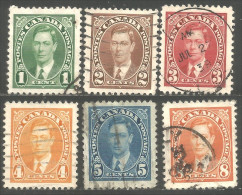 970 Canada 1937 Roi King VI Mufti Issue Complete 1c-8c (337) - Usados