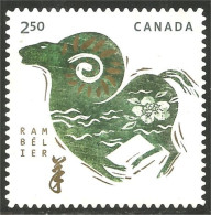 Canada Bélier Ram Sheep Schaf Rammen Ariete Mint No Gum (25-005) - Usati