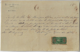 Brazil 1878 Receipt Issued In Campos By The Dressmaker Madame Stephan From Rio De Janeiro Tax Stamp D. Pedro II 200 Réis - Cartas & Documentos