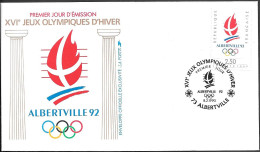 France Albertville Winter Olympic Games Opening FDC Cover 1992 - Invierno 1992: Albertville