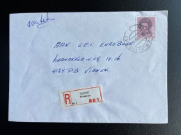 NETHERLANDS 1986 REGISTERED LETTER WEERT KRUISSTRAAT TO VIANEN 21-03-1986 NEDERLAND AANGETEKEND - Storia Postale