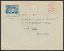 France 1951, La Nature, Francotype, Meter Mark, Letter To Zagreb, Yugoslavia - Altri & Non Classificati