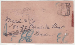 Jamaica 1905 Rare Cover Sent Twice To England UK London And Returned Twice - Jamaica (...-1961)