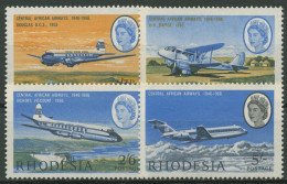 Rhodesien 1966 20 J. Zentralafrik. Luftfahrt-Ges. Flugzeuge 42/45 Postfrisch - Rhodésie (1964-1980)