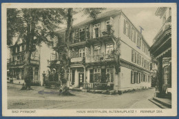 Bad Pyrmont Haus Westfalen Altenauplatz, Ungebraucht, Beschrieben (AK3908) - Bad Pyrmont