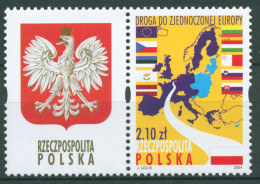 Polen 2004 Beitritt Europäische Union EU Landkarte Flaggen 4105 ZF Postfrisch - Unused Stamps