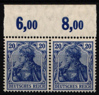 Deutsches Reich 87 II C P OR Postfrisch Paar, Geprüft Jäschke BPP #NJ831 - Sonstige & Ohne Zuordnung