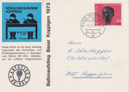 Ballon Karte  "Schulhaus Und Kindergarten Basar, Koppigen"        1973 - Covers & Documents