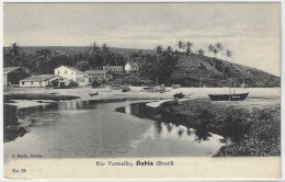 Brazil Bahia 1910s Postcard Photo Rio Vermelho Red River Beach In Salvador Editor J. Mello Nº 28 Unused - Salvador De Bahia