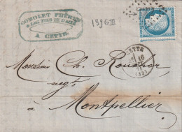 Lettre De Cette à Montpellier LAC - 1849-1876: Periodo Clásico