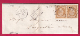 N°13 PAIRE TTB PC 2272 NIMES GARD POUR LARGENTIERE ARDECHE LETTRE - 1849-1876: Periodo Clásico