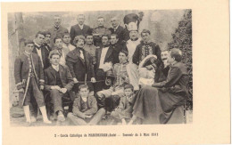 RELIGIONS CROYANCES CATHOLICISME TRANSMISSION CULTE : CERCLE CATHOLIQUE DE MARCORIGNAN AUDE SOUVENIR DU 8 MARS 1911 - Autres & Non Classés