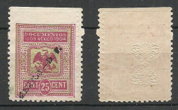 MEXICO 1904 Revenue Documentary Tax Taxe MNH - Mexique