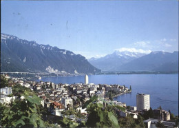 11439194 Montreux VD Panorama Mit Genfersee Alpen Montreux - Other & Unclassified