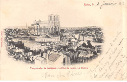 REIMS - Vue Générale - La Cathédrale - Le Palais De Justice - Le Théâtre - Très Bon état - Reims