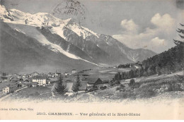 CHAMONIX - Vue Générale Et Le Mont Blanc - Très Bon état - Chamonix-Mont-Blanc