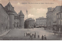 AUBENAS - Vue Prise Du Clocher De L'Eglise - Place Du Château - état - Aubenas