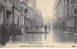 VILLENEUVE SAINT GEORGES - Crue De La Seine - La Rue De Paris - Très Bon état - Villeneuve Saint Georges