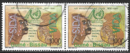 GUINE BISSAU – 1990 PNUD Anniversary 1000P Pair Of Used Stamps - Guinée-Bissau