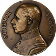 France, Médaille, Guerre, Général Gamelin, Bronze, Lenoir, SUP - Andere & Zonder Classificatie