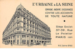 PARIS - L'Urbaine Et La Seine - Compagnie Anonyme D'Assurances - Le Peletier - Très Bon état - Distretto: 09