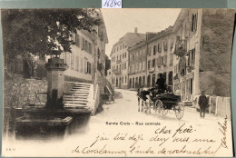 Sainte-Croix (Vaud) Rue Centrale Avec Calèche -vers 1900 ; Fontaine (16'840) - Sainte-Croix 