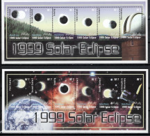 Maldives 2000 Space, Total Eclipse Set Of 2 Sheetlets MNH - Asia