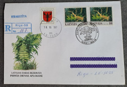 (!) Latvia Lettland -  National Nature Reserve -1997 -  FDC MAIL RECORDED REAL POST - Letland