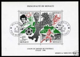 Monaco Block 48 Gestempelt Ersttagsstempel Fußball #JS336 - Andere & Zonder Classificatie