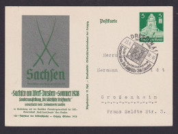 Briefmarken Deutsches Reich Ganzsache Sachsen Am Werk Ab Dresden SST Philatelie - Cartas & Documentos