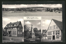 AK Bergheim / Westf., Gasthof Mönkies, Ehrenmal, Schule  - Bergheim