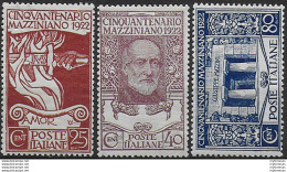 1922 Italia Mazzini 3v. MNH Sassone N.128/30 - Other & Unclassified