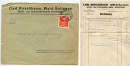 Germany 1927 Cover & Invoice; Ohligs - Carl Kirschbaum, Metall- Und Stahlwaren-Fabrik; 15pf. Immanuel Kant - Cartas & Documentos