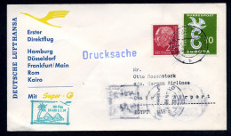 Bund LH Erstflug Düsseldorf - Kairo 5.1.1959 Mischfrankatur #IN251 - Otros & Sin Clasificación