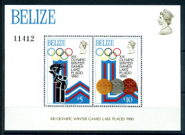 Olympiade Lake Placid 1980 Belize Block 12 Postfrisch #JG543 - Belize (1973-...)