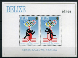 Belize Block 10 Postfrisch Olympiade 1980 #JG569 - Belice (1973-...)