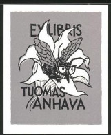 Exlibris Tuomas Anhava, Fliege Mit Brille Auf Einer Blüte  - Ex-Libris