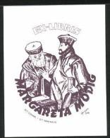 Exlibris Margareta Modig, Zwei Richter In Roben  - Ex-Libris