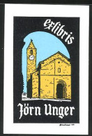 Exlibris Jörn Unger, Romanische Kirche Mit Glockenturm  - Exlibris