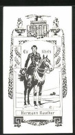 Exlibris Hermann Reuther, Reitsport, Jockey Zu Pferd  - Ex Libris